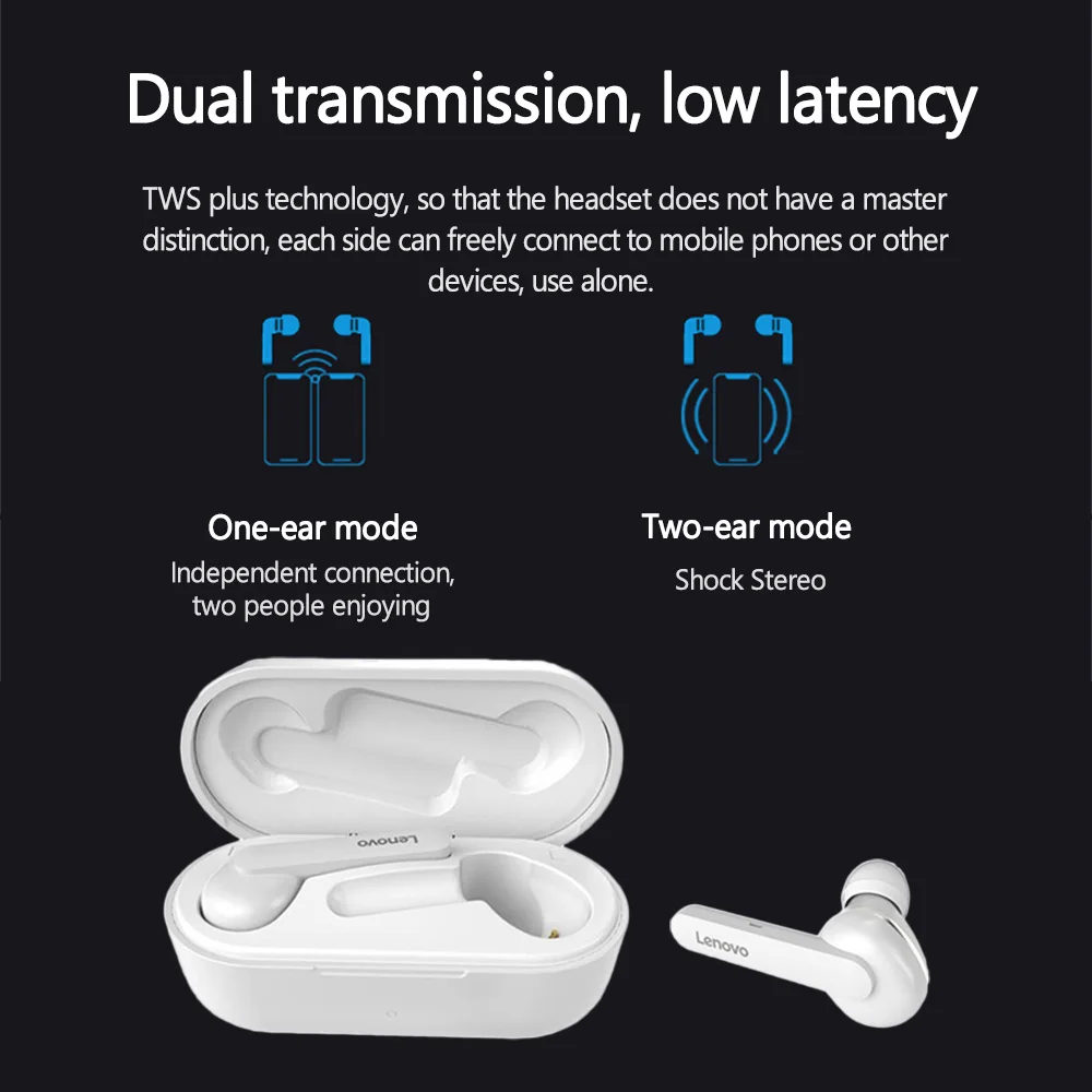 Lenovo HT28 TWS Taisnība Bezvadu Bluetooth 5.0 Austiņas Dziļi Bass Earbuds HD Stereo In-Ear Trokšņa Slāpēšanas MP3 Austiņas ar Mikrofonu