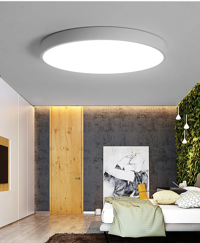 Karstā Pārdošanas Ultra-plānas 5cm LED Griestu Gaismas Apļveida Griestu Lampas Tālvadības Armatūra Balkons/ Dzīvojamā Istaba/ Virtuve