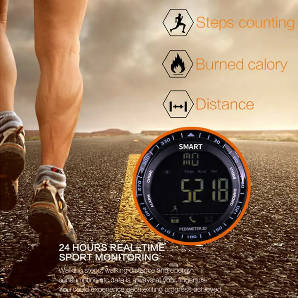 EX16 Āra Sporta Smart Watch 5 ATM Ūdensdrošs Izturīgs pret Zvanu/SMS Pedometrs Iesniedzējs Bluetooth Android, iOS