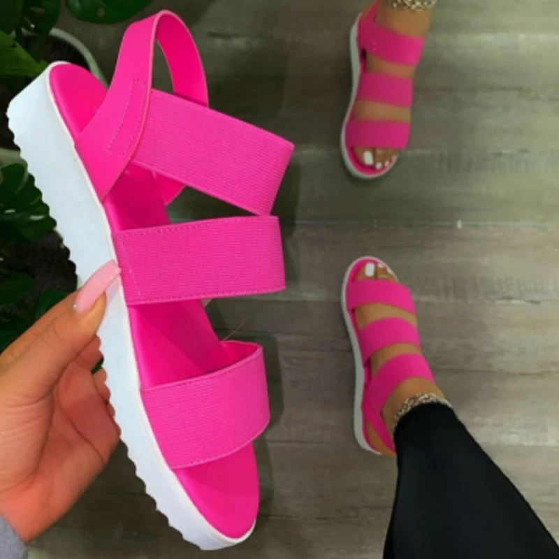 Sieviešu Sandales Sshoes Vasaras Gadījuma Paslīdēt Uz Dāmas Dzīvokļi Modes Kurpes Platformas Sandales Platformas Kurpes Sieviešu Sandale Femme