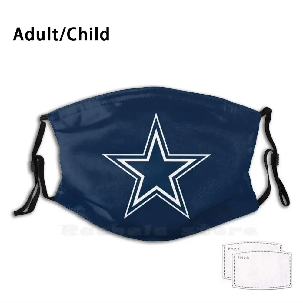 Cowboys-Dallas Pieaugušo Bērni Anti Putekļu Filtrs Diy Maska Logo