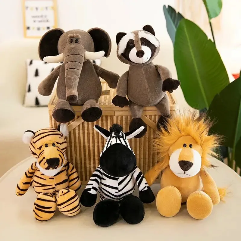 25cm Meža Dzīvnieku Pildījumu Plīša Lelle, Rotaļlietas Bērniem, Zilonis, Žirafe, Pērtiķis Lauva, Tīģeris Plīša Dzīvnieku Rotaļlietas, Bērnu Dzimšanas dienas Dāvanas