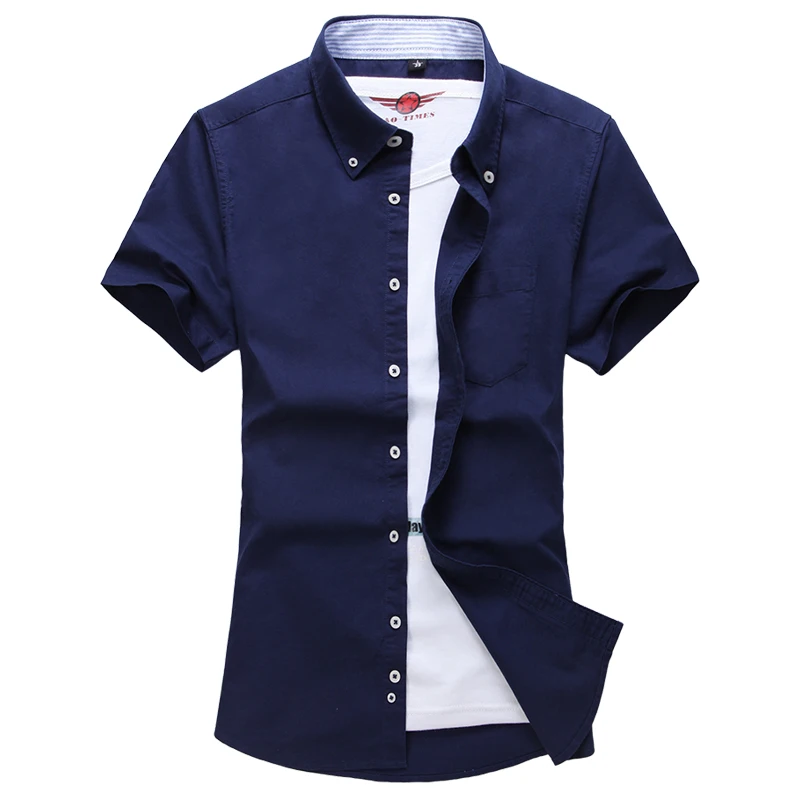 VROKINO pavisam Jauns vasaras 2021. gada Vasaras vīriešu īsām piedurknēm krekls Tīru krāsu profesionāla biznesa vīriešiem's kokvilnas krekls
