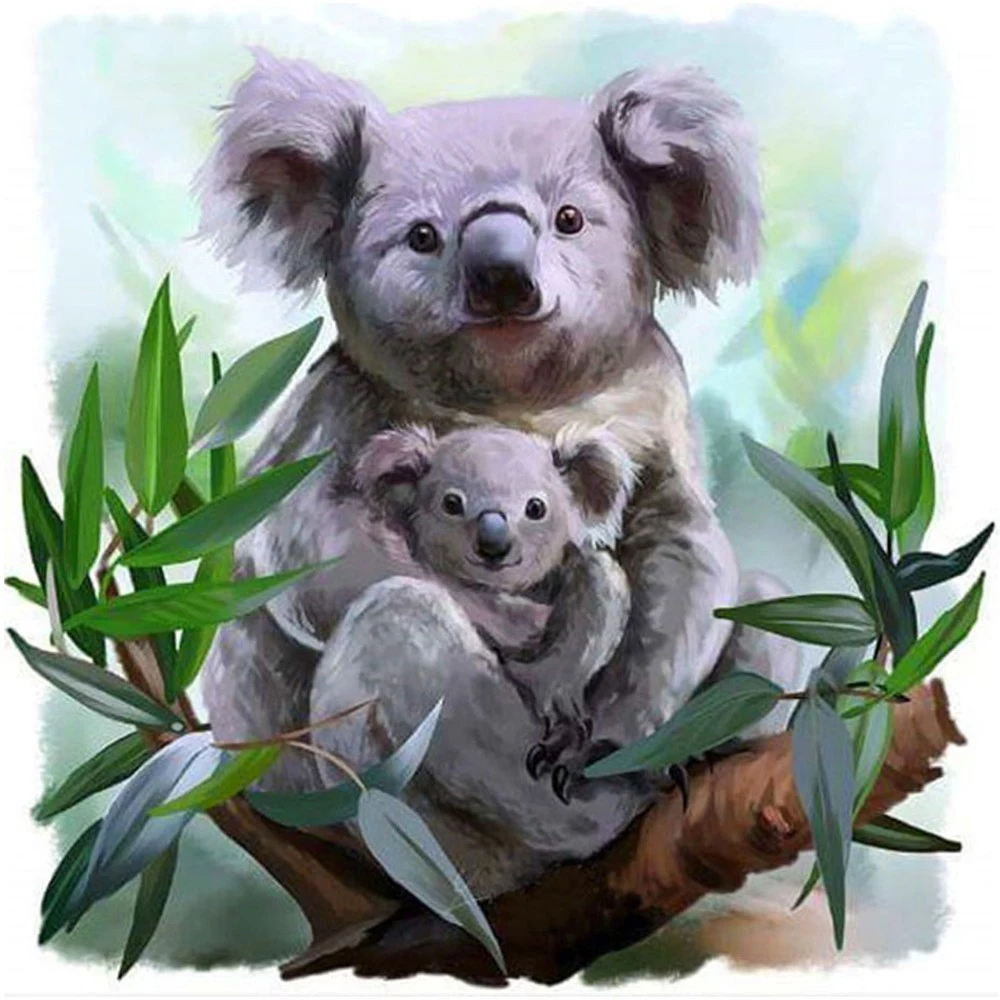 5D diy Dimanta Izšuvumi Dzīvnieku Koala Bildes Rhinestones Dimanta Krāsošana Pilnu Kvadrātveida Urbt Rhinestone Mozaīkas Mājas Dekoru