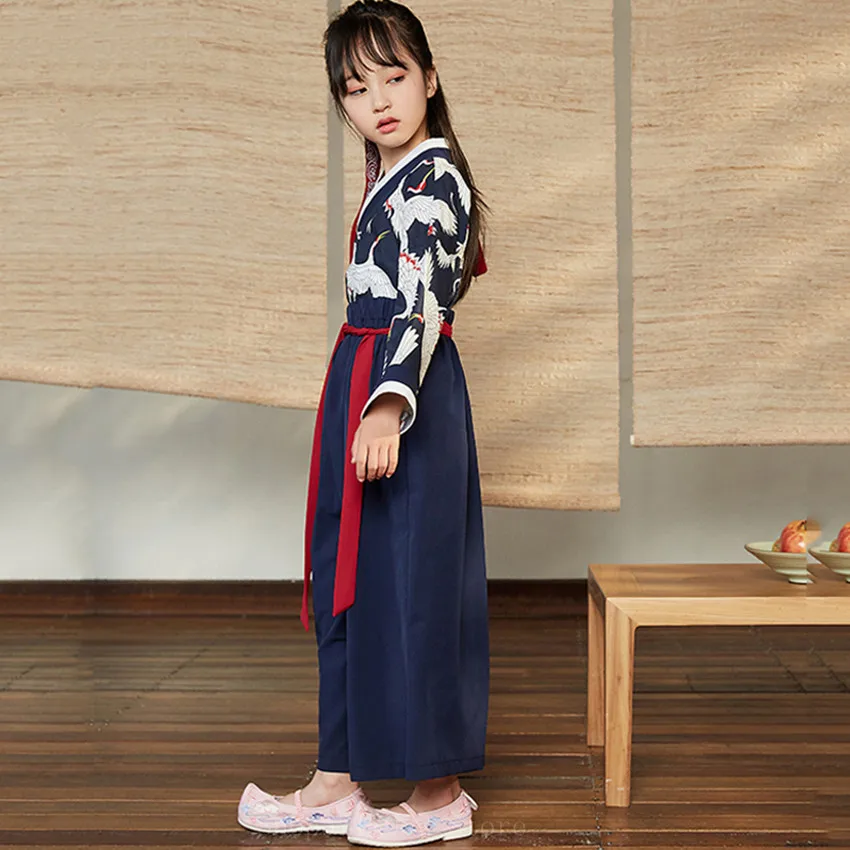 Japāņu Tradicionālajā Tērpā Bērniem Kimono Celtņa Haori Vintage Samurai Meitene Austrumu Top Bikses Zēns Bērniem Yukata Āzijas Apģērbu