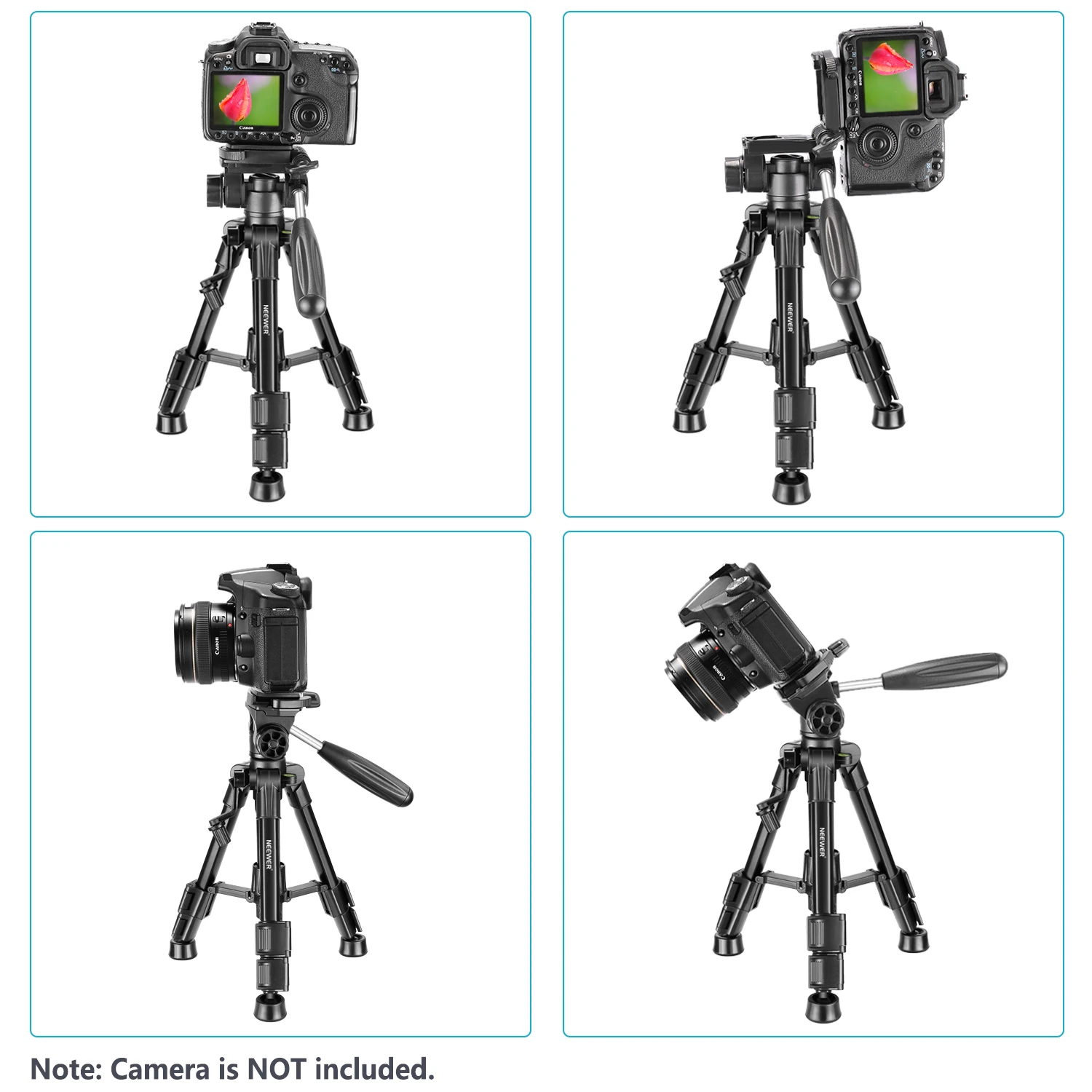 Neewer Mini Ceļojumu Galda Kameras Statīvs 24 collas Viegls un Pārnēsājams Alumīnija, ar 3-Way Viegli, Pan Galva DSLR Kameras