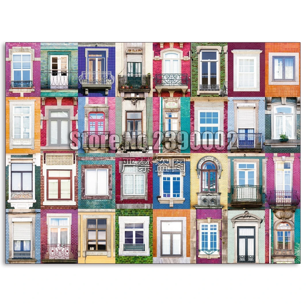 5D DIY Dimanta krāsošana portugāles Windows Pilna Dimanta izšuvumi Krustdūrienā Pilsētas ainavu Rhinestone Mozaīkas Ziemassvētku dāvanas