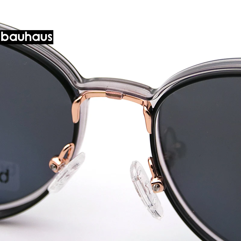 X103 BAUHAUS Magnēts polarizētās sieviešu, vīriešu saulesbrilles augstas kvalitātes Retro Apaļas metāla rāmji, brilles modes Zīmols saules brilles UV400