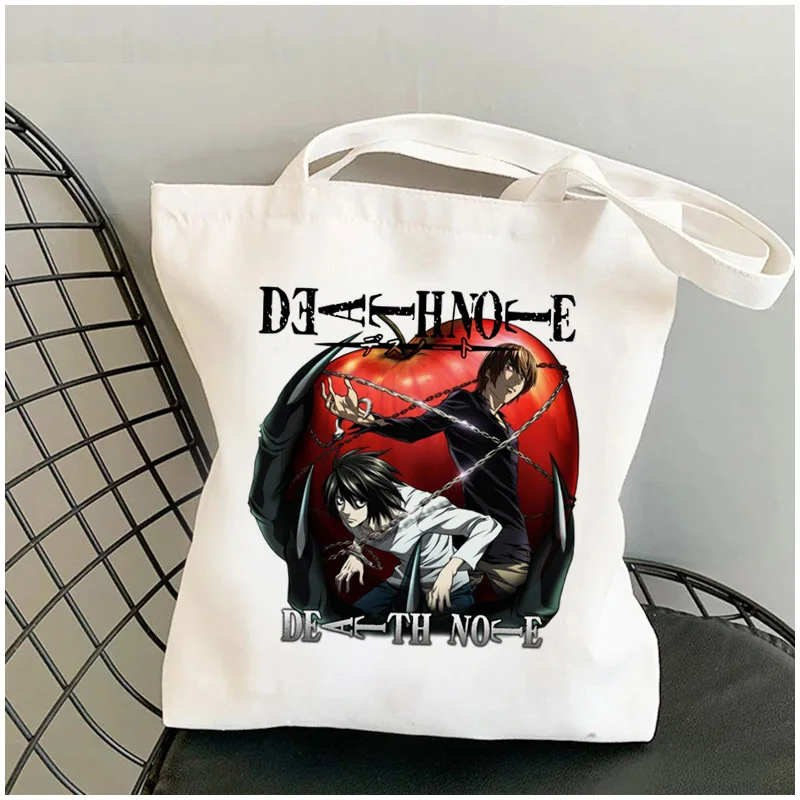 Death Note iepirkumu grozs bolso somā eco iepirkšanās atkārtoti shopper soma sac cabas džutas audumi shoping sac tissu