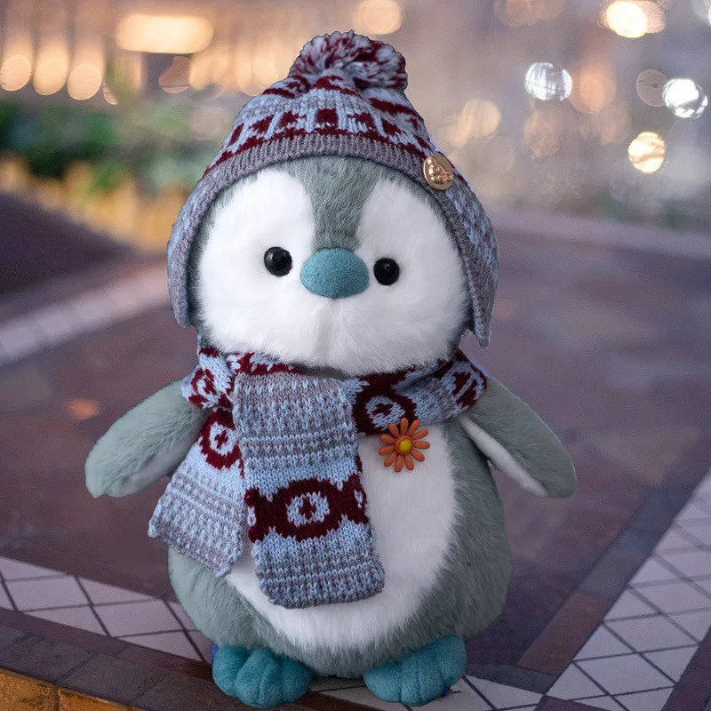 Gudrs Pildījumu Dzīvnieku Valkā Džemperis, Šalle, Cepure, Pingvīns Plushies Lelles Pildījuma Sniega Klp Pingvīns Rotaļlietas Bērniem Ziemassvētki Dzimšanas Diena