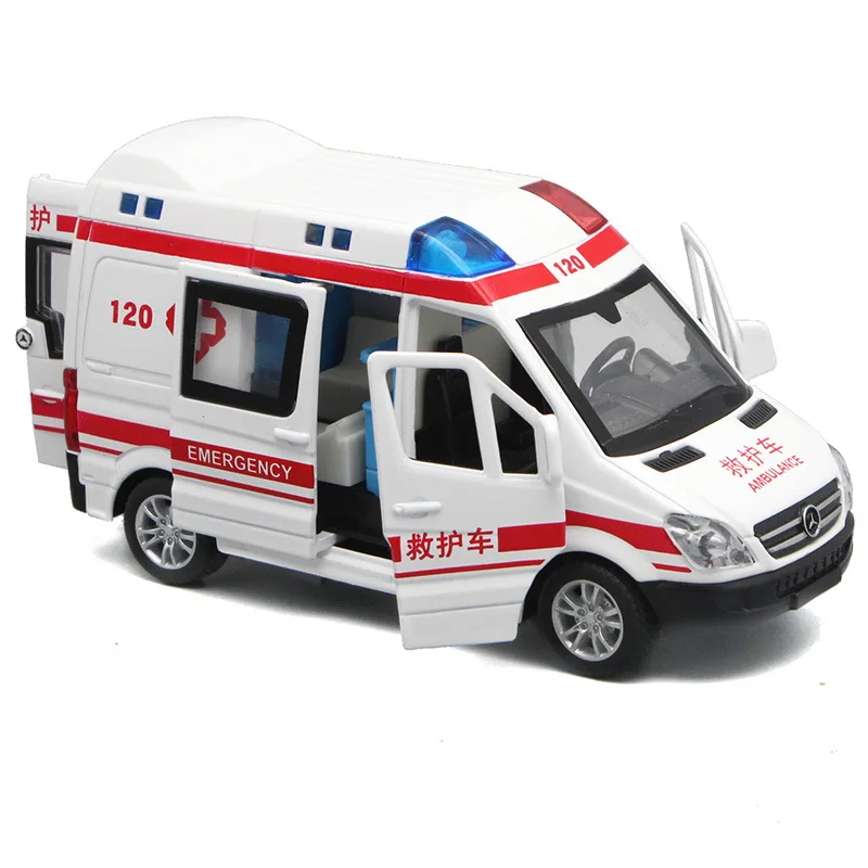 1:36 Slimnīcu, Glābšanas, Policijas Modeļa Rotaļlietu Auto Par Bērniem 2020. Gadam Sakausējuma Neatliekamās Medicīniskās Palīdzības Transportlīdzekļu Skaņas, Gaismas Lējumiem Auto Bērniem Dāvanas