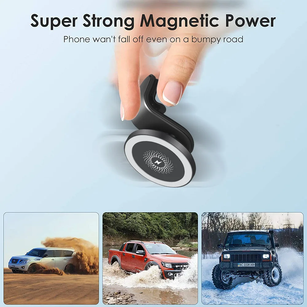 Magnētiskā Bezvadu Automašīnas Lādētājs Mount Stāvēt iPhone 12 12 Mini Pro, Max Magsafe 15W Ātru Bezvadu Lādētāju, Auto Telefona Turētājs