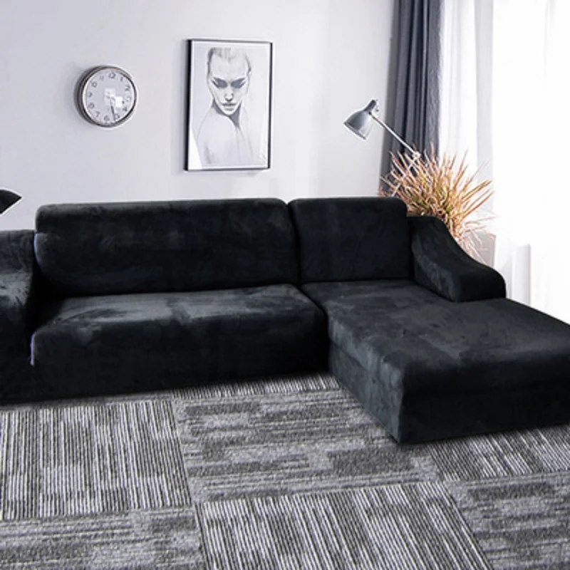 Plīša Dīvāna Segtu Universālā Stiept Elastīgs Dīvāns Slipcovers L formas Šķērsgriezuma Dīvāns Vāks dzīvojamā istaba