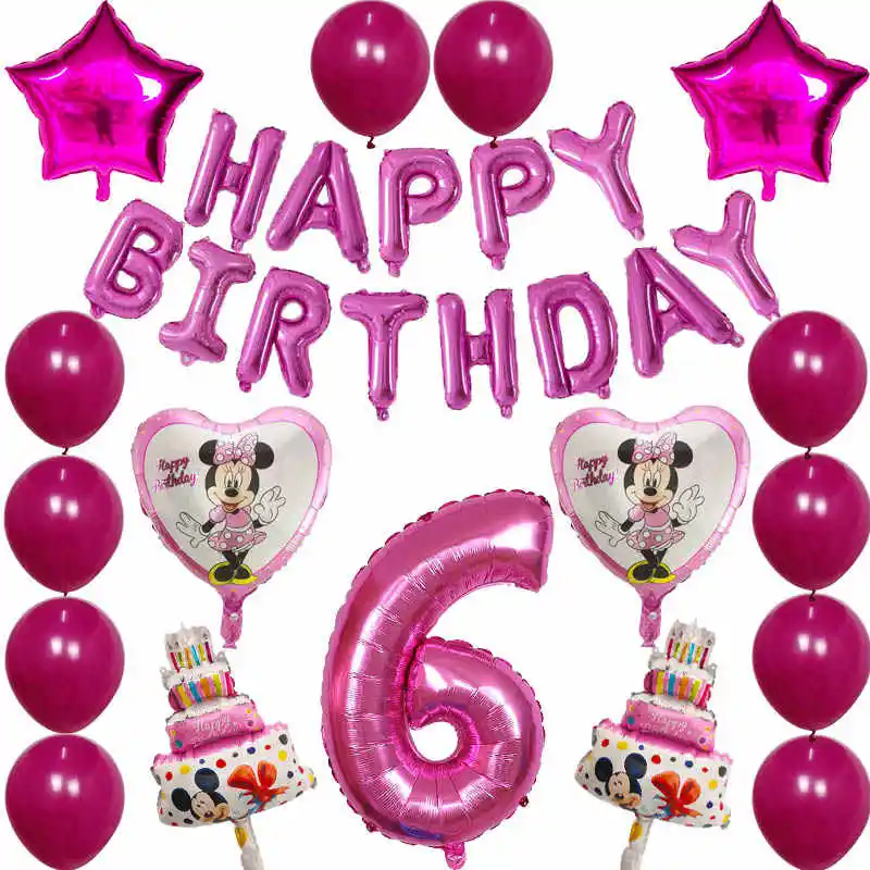 30pcs Mickey Minnie Mouse balonu 30inch numuru lateksa baloni, torte baby duša 1 2 3 4 5 6st Dzimšanas dienas svinības Karikatūra Rotājumi