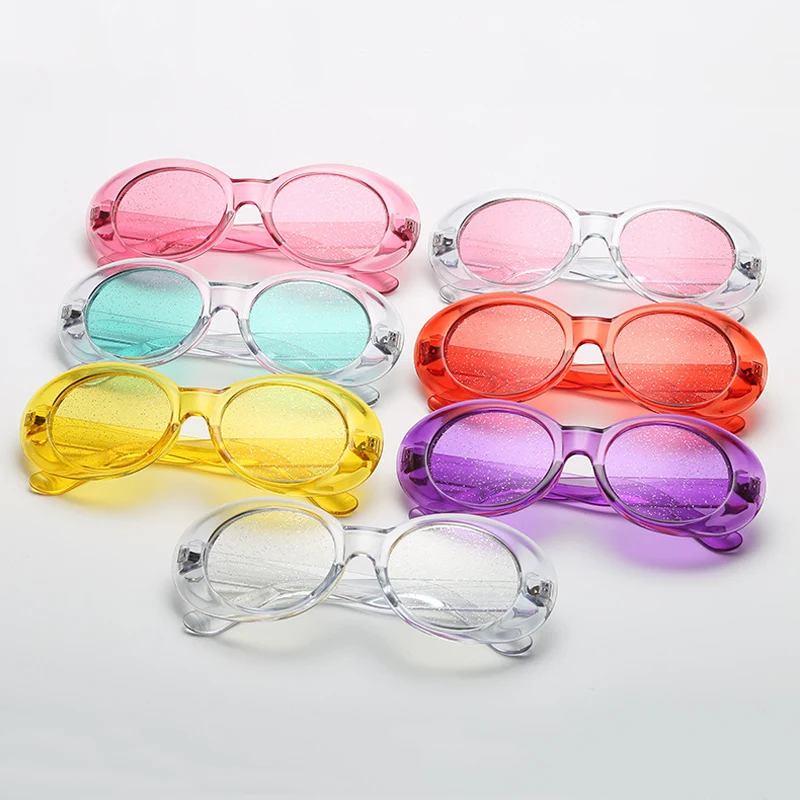 Vasarā Sievietēm, Liels Ovāls Rozā Saulesbrilles Caurspīdīgu Toņu, Saules Brilles Sieviešu Atdzist Konfektes Krāsu Brilles UV400 Oculos De Sol