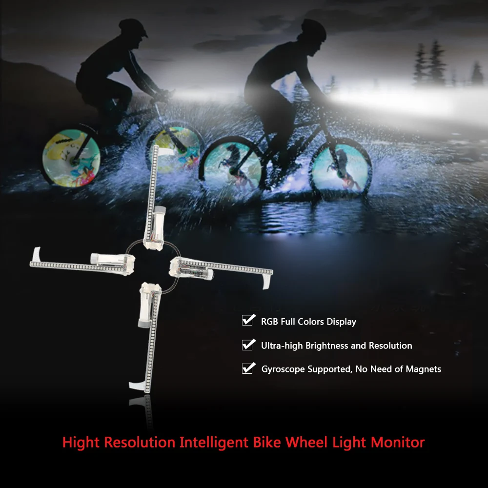 RGB Led Cikla Bike Velosipēdu Smart Gaismas 256/416 Gab 2017 Jauns Krāsains Riteņu Runāja Gaismas Programmējams DIY Gaismas Lampas Modelis