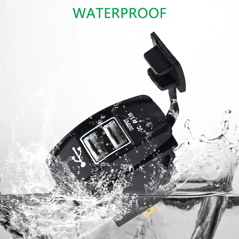3.1 Universālu Auto Lādētāju Ūdensizturīgs Dual Port Auto Adapteri no Kontaktligzdas DC 12V 24V Mobilo Tālruņu Lādētāju Iphone Xiaomi Redmi