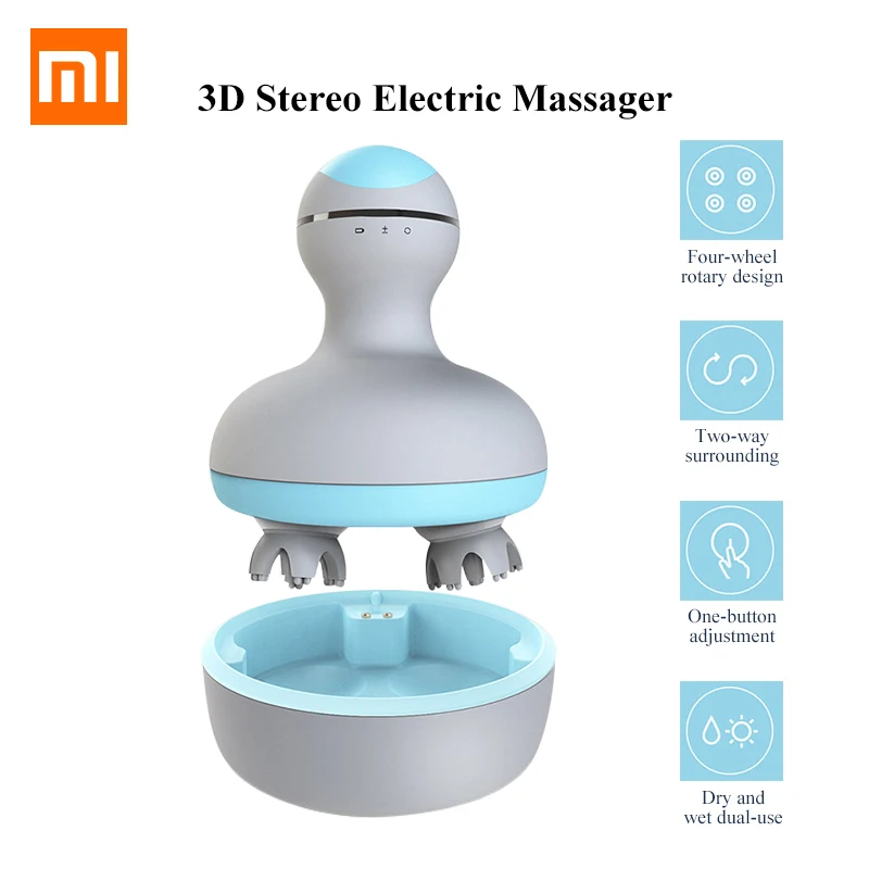 Sākotnējā Xiaomi Mijia MINI Galvas Massager 3D Stereo Masāža Mitrā Un Sausā 6 Veidu Masāža, Manuālā Masāža Instrumentu Smart Home 2