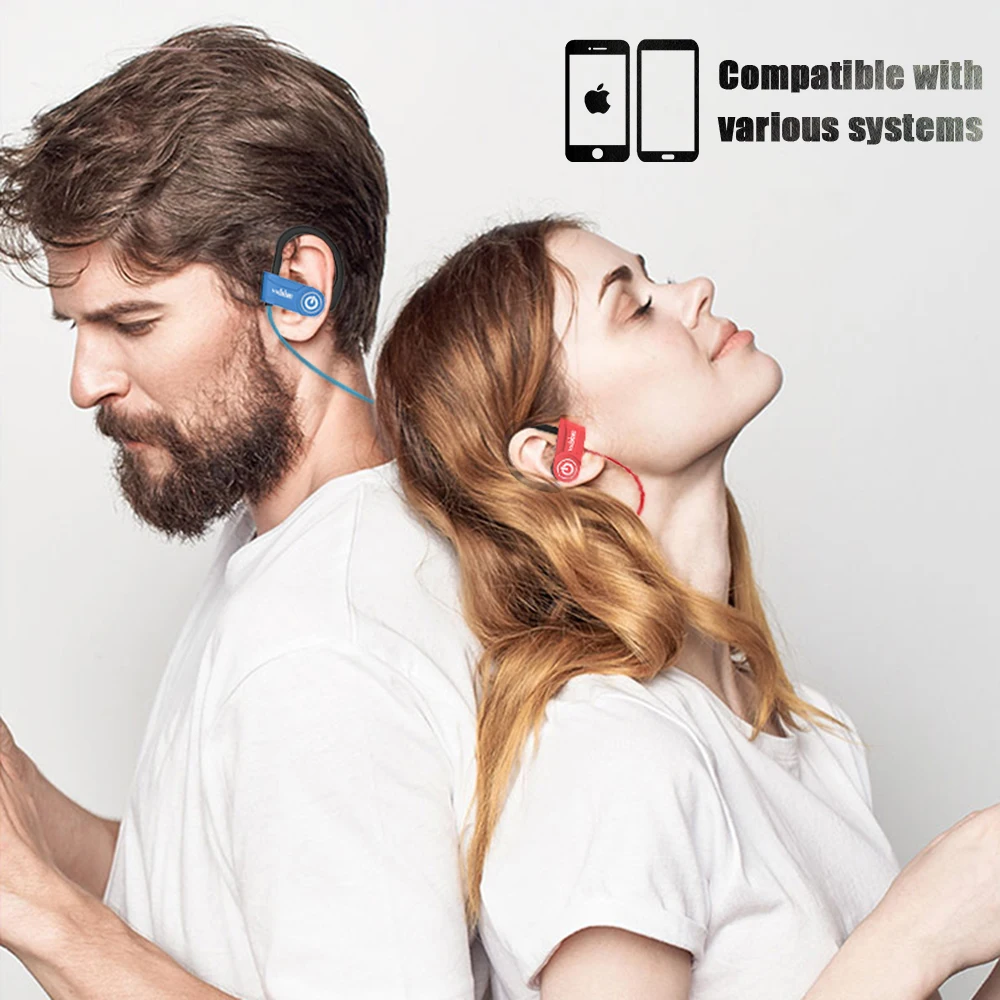 Sporta Bezvadu Austiņas IPX5 Ūdensizturīgs Bluetooth Austiņas, Bass HD Stereo Darbojas Earbuds, Trokšņa Slāpēšanas Austiņas ar Mic