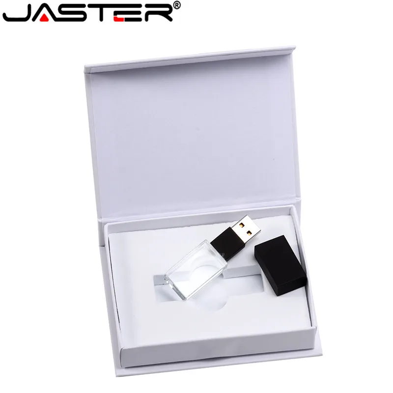 JASTER Jaunu Pielāgotu LOGO Kristāla Usb 2.0 Atmiņas Flash Drive ar Dāvanu Kastē 2GB 4GB 8GB 16GB 32GB 64GB(Vairāk nekā 10pcs Bezmaksas Logo)