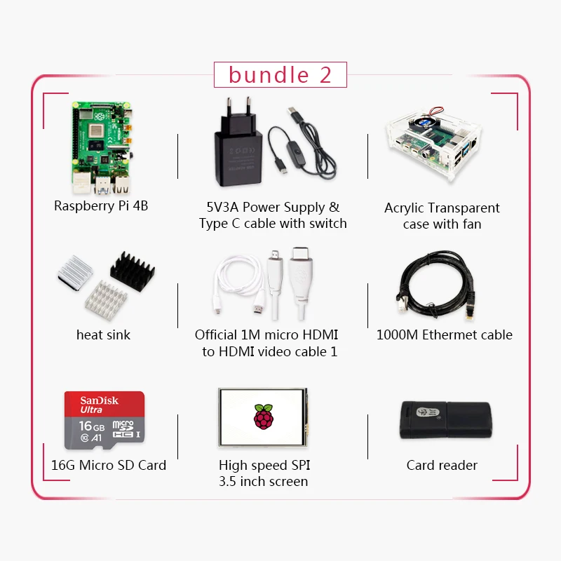 Sākotnējā Aveņu Pi 4 Modelis B Komplekts Pi4 4G valdes Mikro HDMI Kabeli Barošanas Slēdzi, Ja Ar Ventilatoru Siltuma Izlietnes