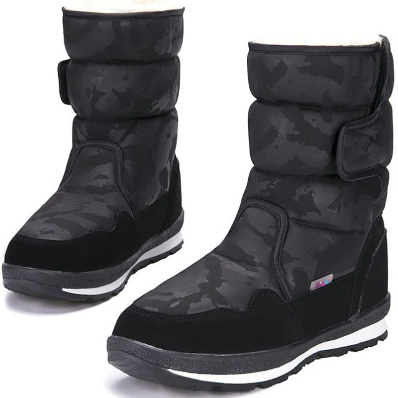 Zēnu kurpes, zābaki maskēties ziemas stila pilna plus lieluma 27 līdz 41 snow boot pretslīdes zole bērniem siltas bieza vilna, bezmaksas piegāde