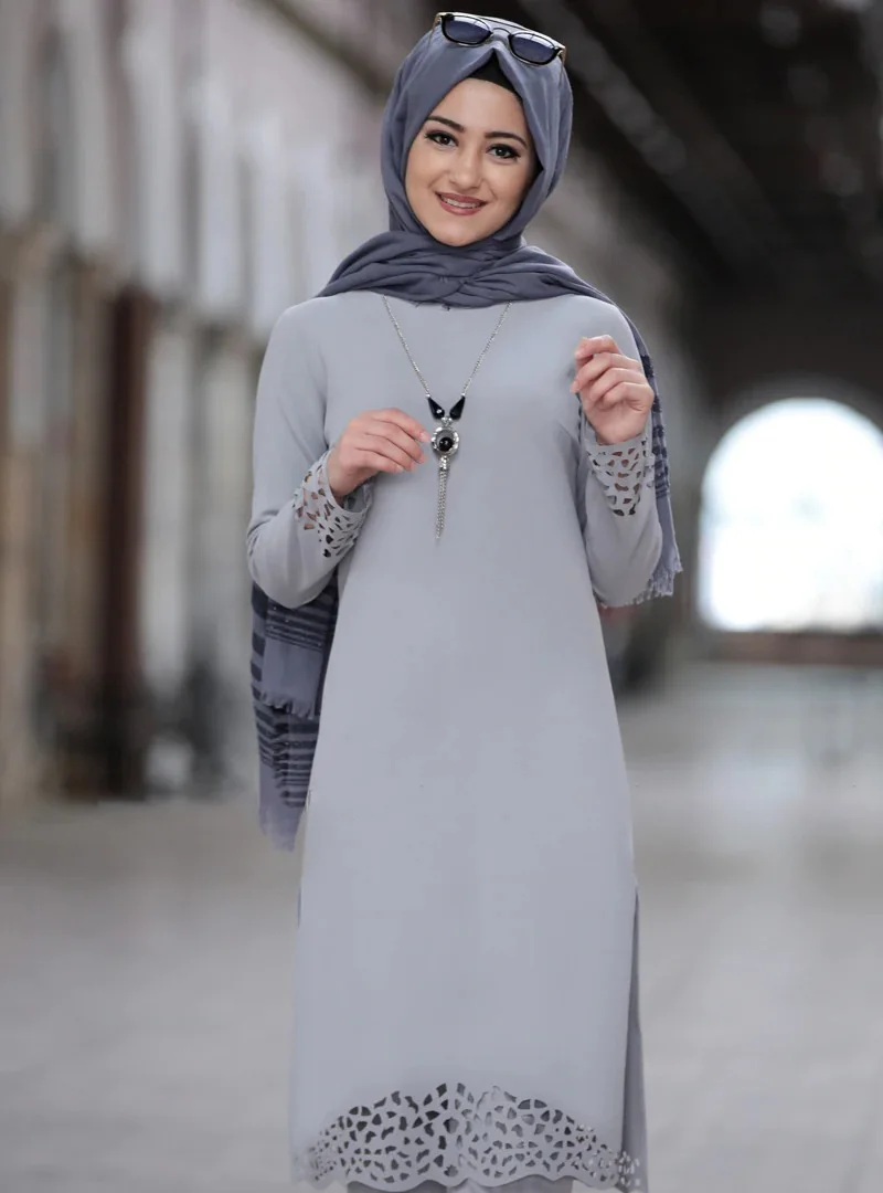 WEPBEL Musulmaņu Sievietes 2 Gabals, kas Tērpiem Arābu Dubaija Ramadāna Islāma Apģērbu ar garām Piedurknēm, Cieta Mantija Divas Gabals, kas Top un Bikses