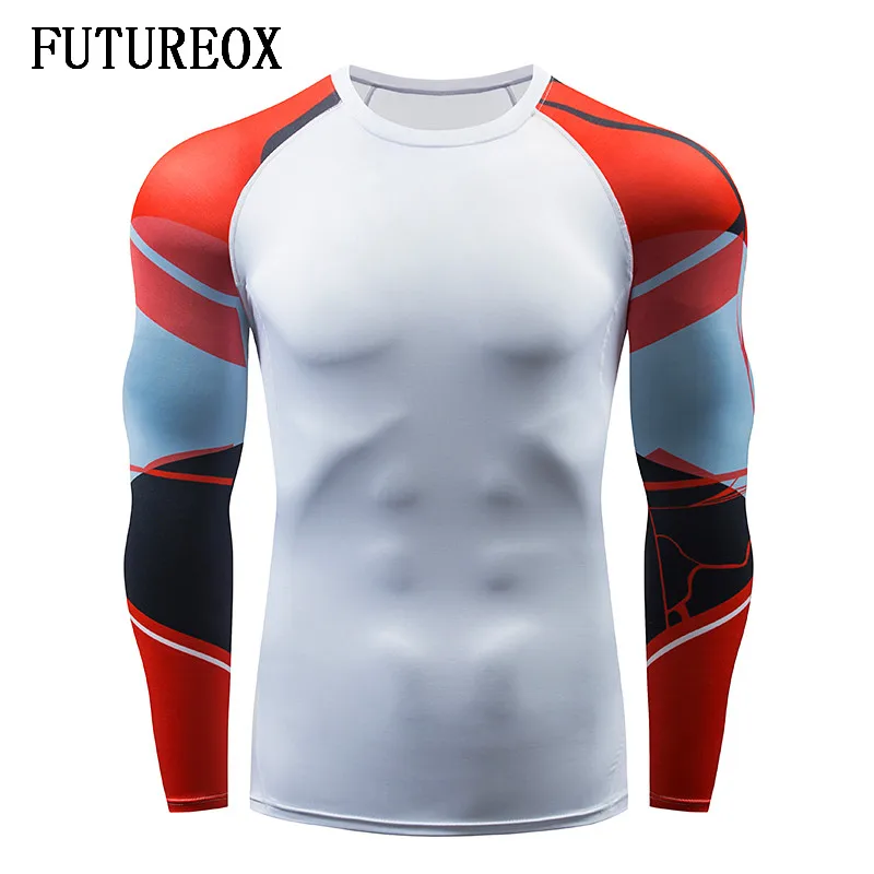 Jaunu Taktisko T-Krekls 2018 Fitnesa FUTUREOX Apģērbs Vīriešu Saspiesta T-Kreklu, Ātri žāvēšanas Sporta Vīriešu Zeķes MMA Bruņas