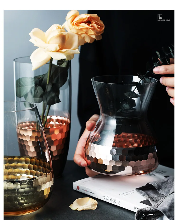 Eiropas Rokām Darinātas Stikla Attēloti Caurspīdīgu Ziedu Kompozīcijas, Pudeles Mājas Apdare Kāzu Augu Dekoratīvā Vāze