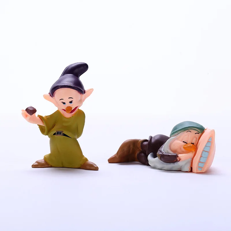 8 modeļi no Disney Princese sniegbaltīte un septiņi rūķīši dekoratīvas lelles anime attēls rīcības attēls rotaļlietas bērniem