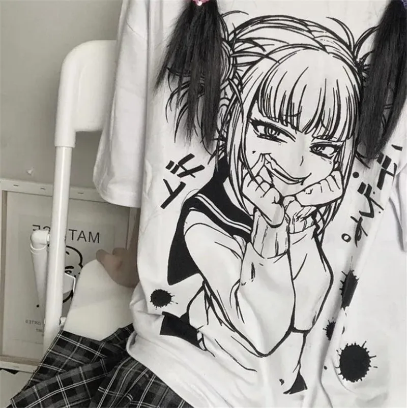 Japānas Lielās Ielas Harajuku Karikatūra Sieviešu Meitenes Studentiem Tshirt Sievietes Baltā Streetwear Jauki Draugi Dāvanu Studentu Sporta Krekls
