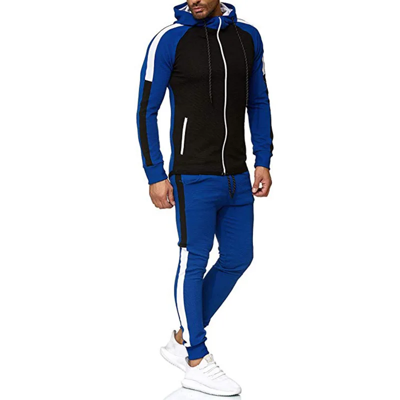 2020 Rudens Ziemas Mens Jaunu Garām Piedurknēm Modes Tracksuit Apģērbu Komplekts Gadījuma Sporta Hoodies Bikses Sweatsuit Sporta Krekli