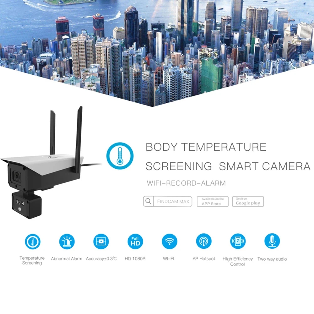 HD 1080P Bezvadu Ķermeņa Temperatūras Mērījumu Siltuma starojuma, WiFi, Fotokamera 8 Collu LED Ekrāns, Drudzis, Augsta Temperatūra Modinātājs Push