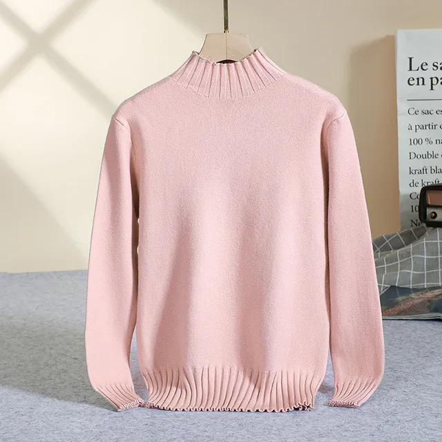 Gadījuma augsta kakla džemperis sieviešu džemperis 2020. gada rudens un ziemas džemperis ar garām piedurknēm, elegants