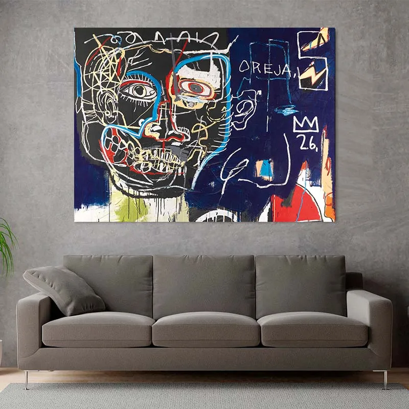 Basquiat Abstraktā Audekls Gleznošanai Ielu Grafiti Mākslas Plakāti un Izdrukas Mīļākais Rokas Sienas Art Attēlus Dzīvojamā Istaba Dekori