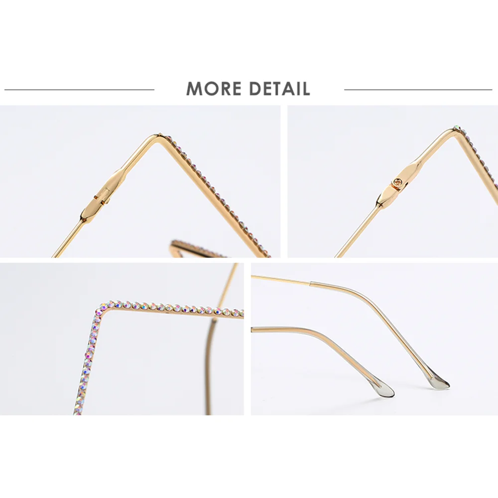 LongKeeper Luksusa Modes Dimanta Brilles Rāmis Sievietēm 2020. Gadam Sakausējuma Brilles Atdzist Punk Pusi kadra Briļļu Aksesuāri,