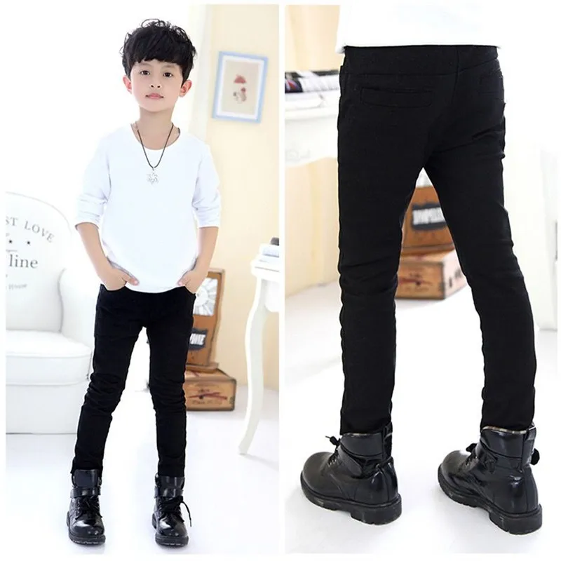 Zēni melnā stiept pavasarī un rudenī kājām bikses anti-džinsi korejas pavasara garas bikses 