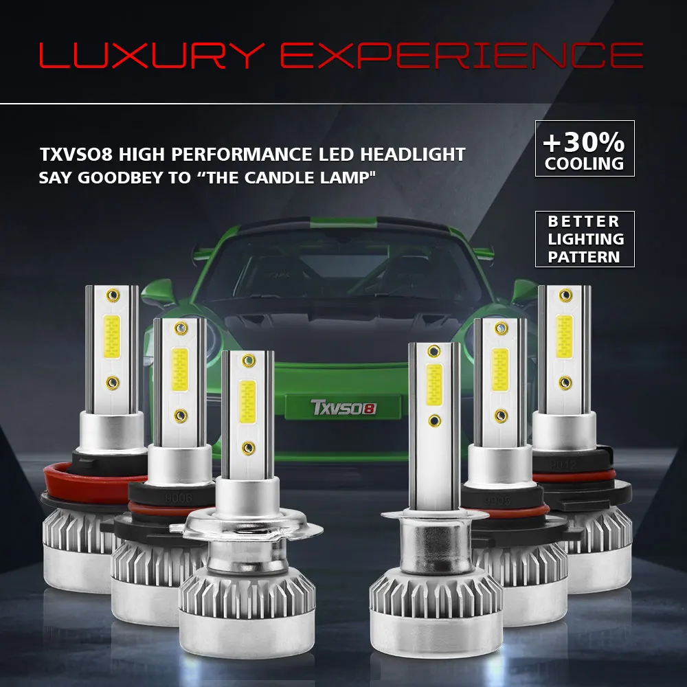 TXVSO8 6000K 9006 HB4 Led lampas 20000LM Auto Lukturu Spuldzes 12V 110W Universālā Lukturi, Auto Led Gaismām Ampoule 2020