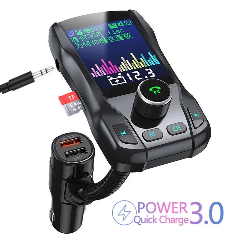 JINSERTA Auto MP3 Atskaņotājs Bezvadu FM Transmitter Modulators, Hands-free, LED Displejs, Automātiskā MP3 Atskaņotājs-TF atmiņas Kartes Dual Port USB AUX