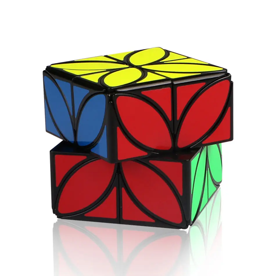 QiYi Četru lapu āboliņš Cube 3x3 Magic Cube Dīvaini-formas 3x3x3 Magic Cube Šķībs Ātrums Cube Profesionālās Puzzle Rotaļlietas