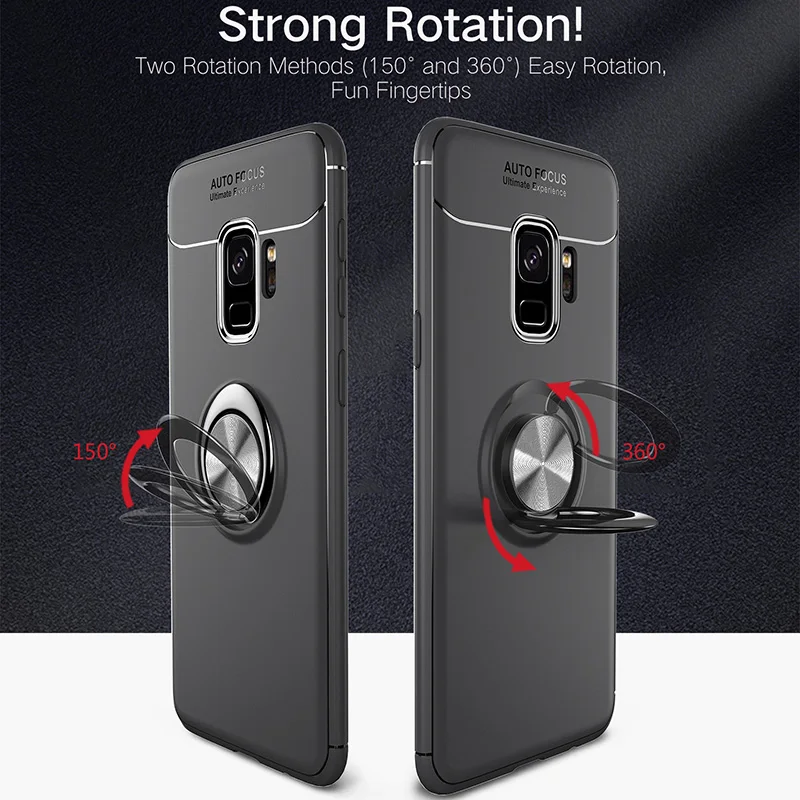 Toraise Samsung Galaxy S9 Plus Gadījumā, ja Auto Īpašnieks Stāvēt Magnētiskais Turētājs Pirksta Gredzenu, TPU Case For Samsung S9 Plus Piezīme 9 Capa