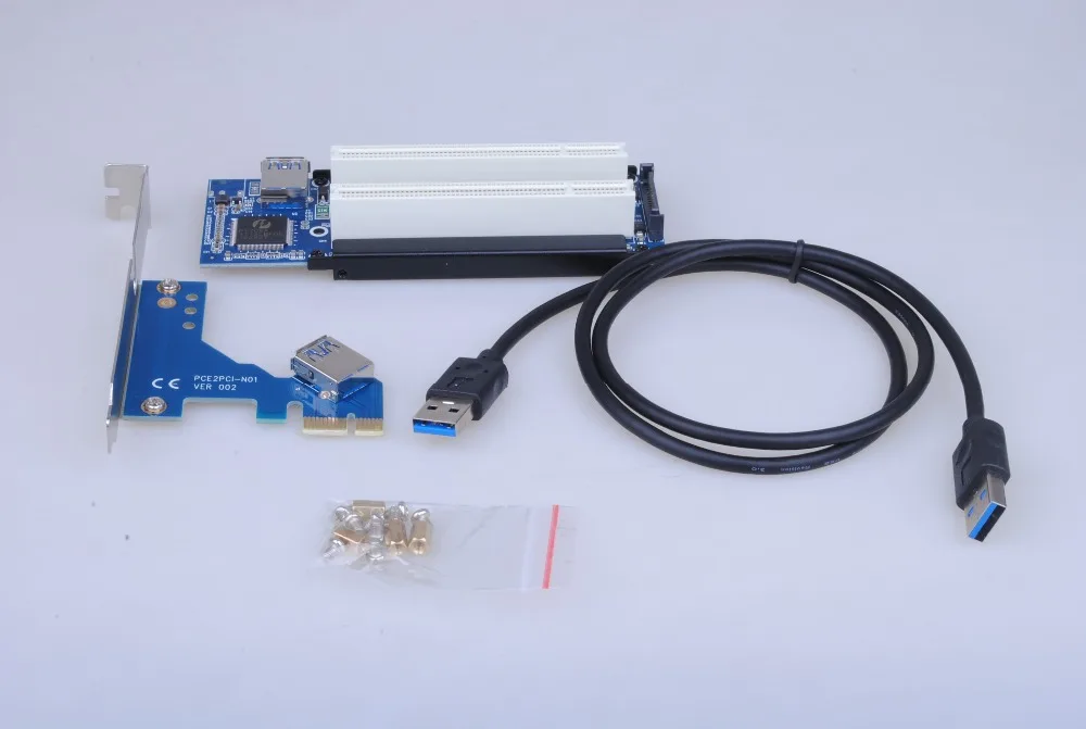 Pievienot jaunu karti PCI Express Dual PCI Adapteris Karte PCIe x1 Maršrutētāju, lai Vilktu 2 PCI slota Stāvvadu Karte