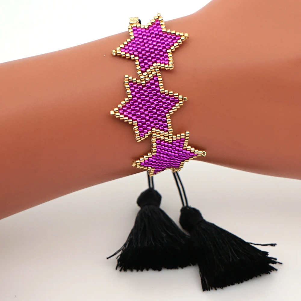 Go2boho Insta Fashion Star Aproces Miyuki Aproce Rotaslietas violeta Armband Pušķis Pulseras Mujer Moda Sieviešu Bohēmijas Juvelierizstrādājumi