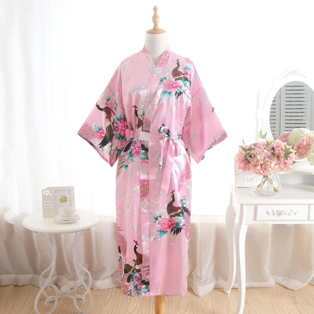 BZEL Satīna Kāzas, Līgava, Līgavas Tērpu Ziedu Peldmētelis Garo Kimono Drēbes Nakts Drēbes Pirts Tērpu Modes peldmētelis Sievietēm