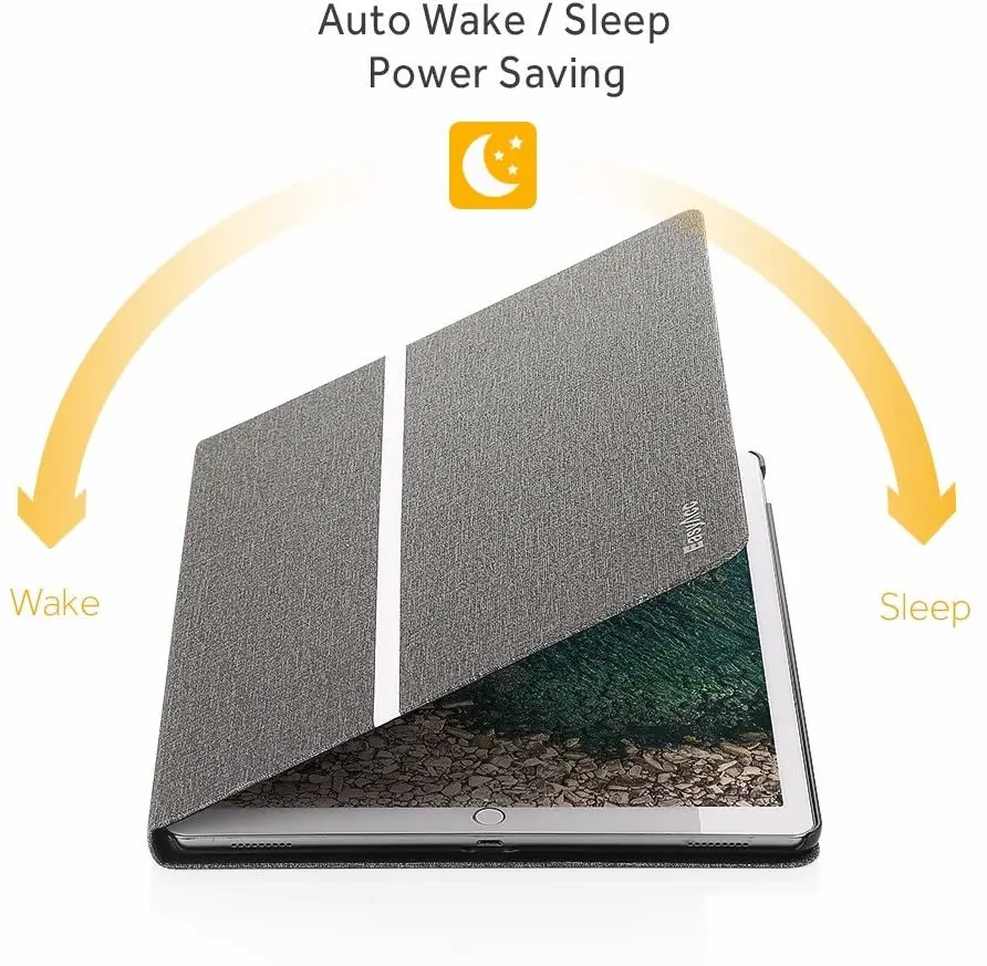 EasyAcc® Apple iPad Pro 12.9/9.7 2017 Gadījumā Pelēks triecienizturīga Aizmugurējo Vāciņu, Magnētiskā Slēgšanas Auto Sleep/Wake up Smart Cover Gadījumā