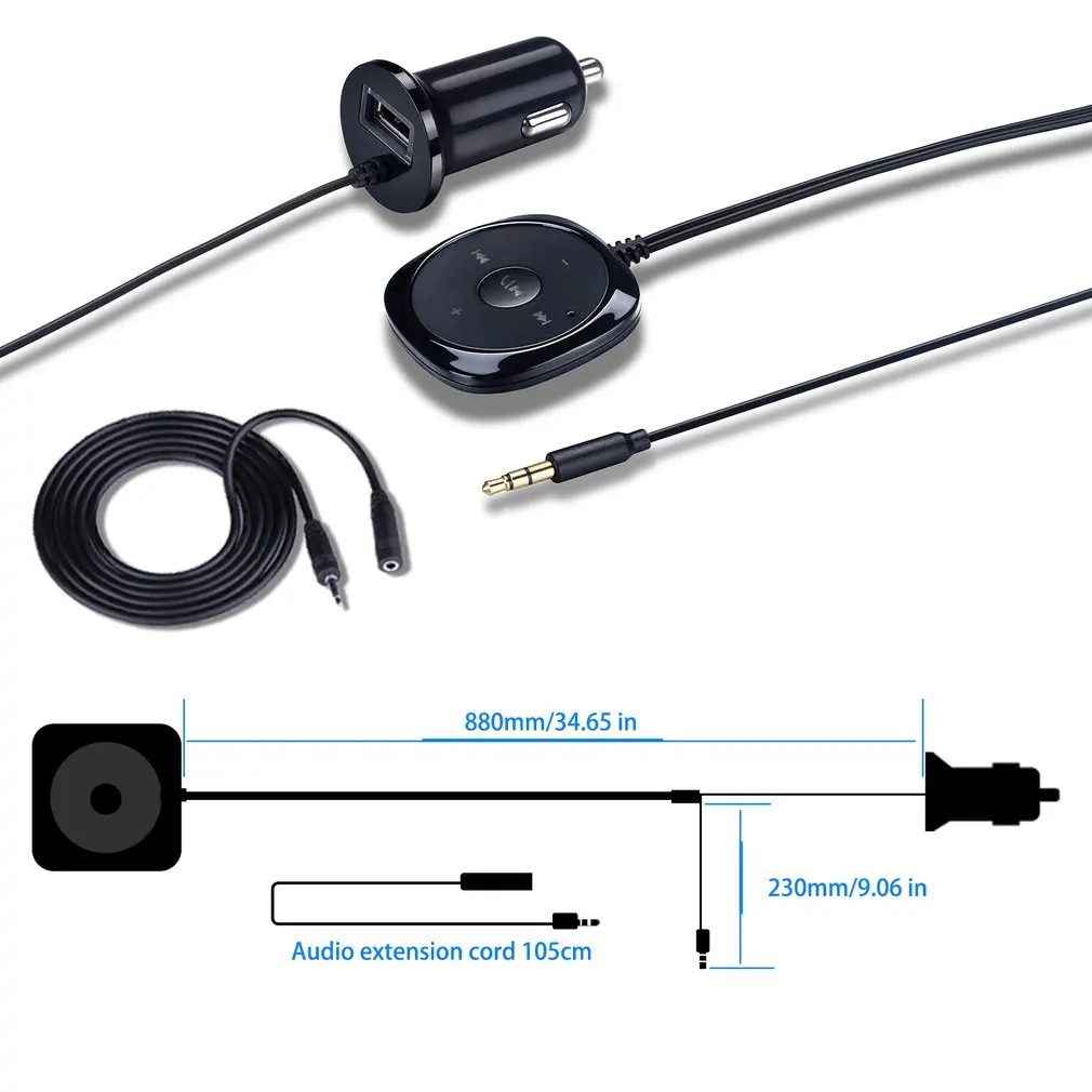 USB2.0 Bezvadu Automašīnas Adapteris Komplektā Hands-free Runāt Auto Audio Uztvērējs Iebūvēts Mikrofons Mūzikas Kontrolieris Stereo Skaņu