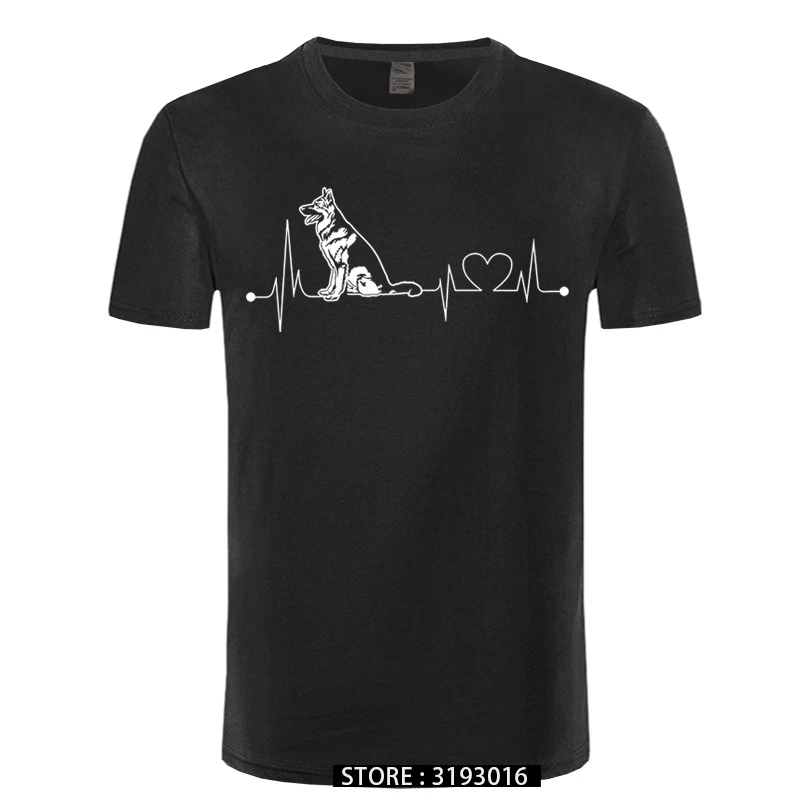 Vācu Aitu Sirdsdarbība T-Krekls Uzdrukāts Tīras Kokvilnas Vīriešu Īsām Piedurknēm Hipster Tees Top Tee Drukāt Īsām Piedurknēm T Krekls