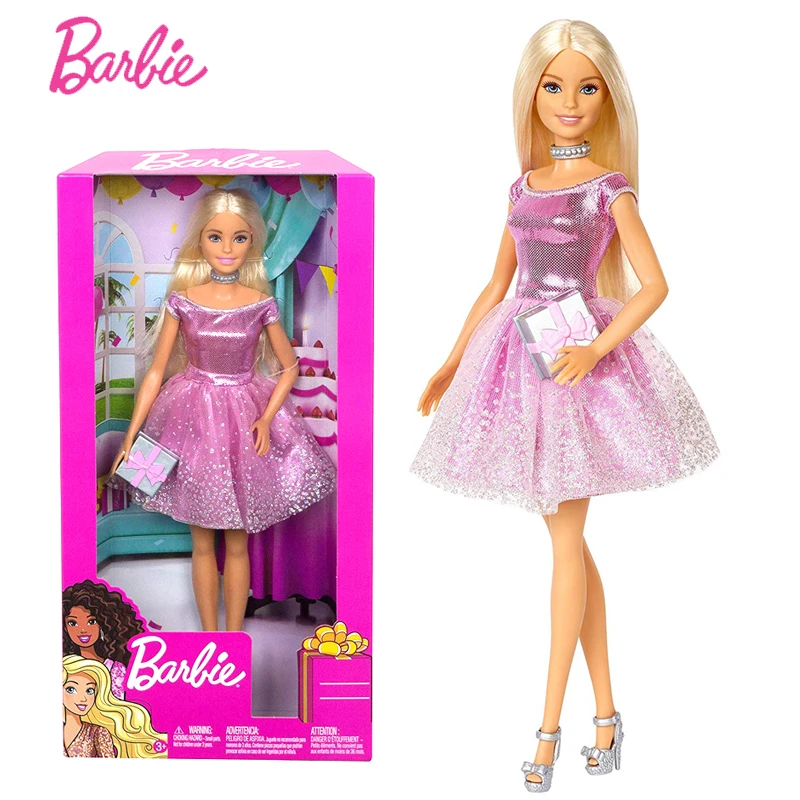 Sākotnējā Barbie Lelle laimes Dzimšanas dienā, Lelles, Rotaļlietas Meitenēm Rozā Puse Kleita Barbie Drēbes ar Klāt Karstu Rotaļlietas Dzimšanas dienas Dāvana