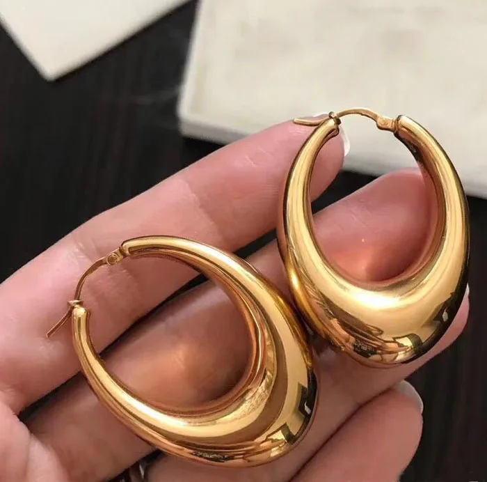 Chunky bieza zelta stīpu sievietēm auskari 2019 modes Olu formas auskari kolczyki kupe