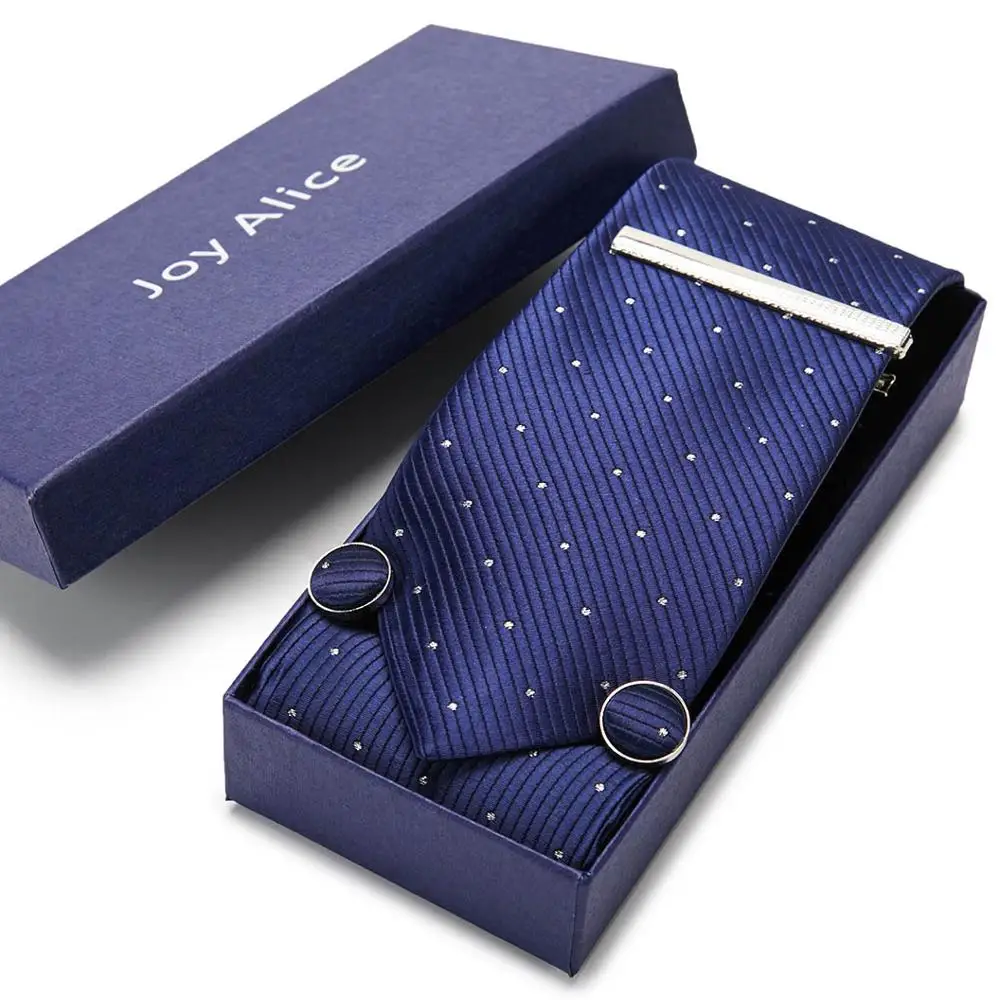Dāvanu kaste iepakojumā vīriešu zīmolu luksusa zeķubikses kabatas laukumā, kāzu vīriešu kaklasaites zīda kaklasaiti, aproču pogas iestatīt tie klipi